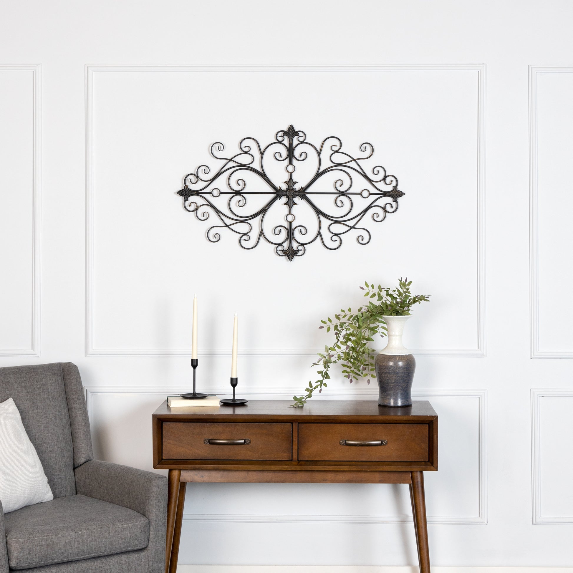 Traditional Scroll Wall Decor in Black