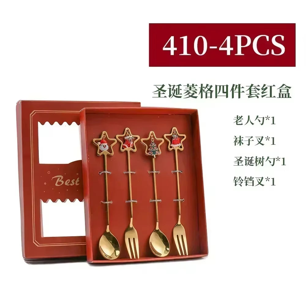 Christmas Table Decor Stainless silverware 