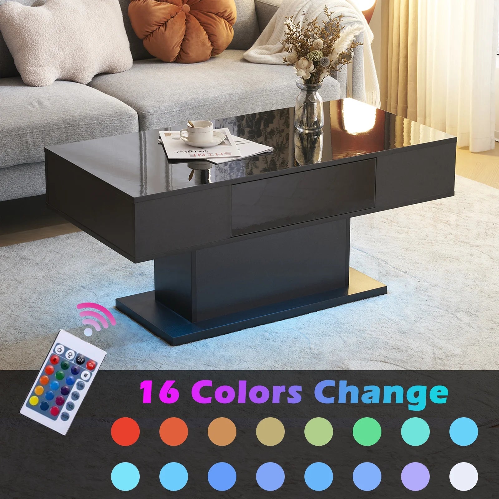  High Gloss LED Coffee Table