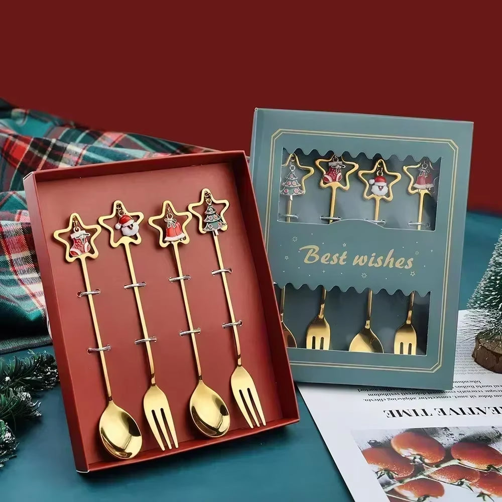 Christmas Table Decor Stainless silverware 