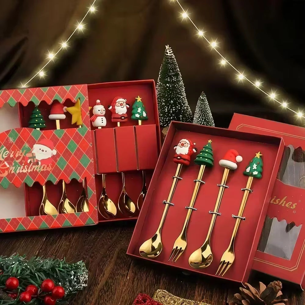 Christmas Table Decor Stainless silverware 