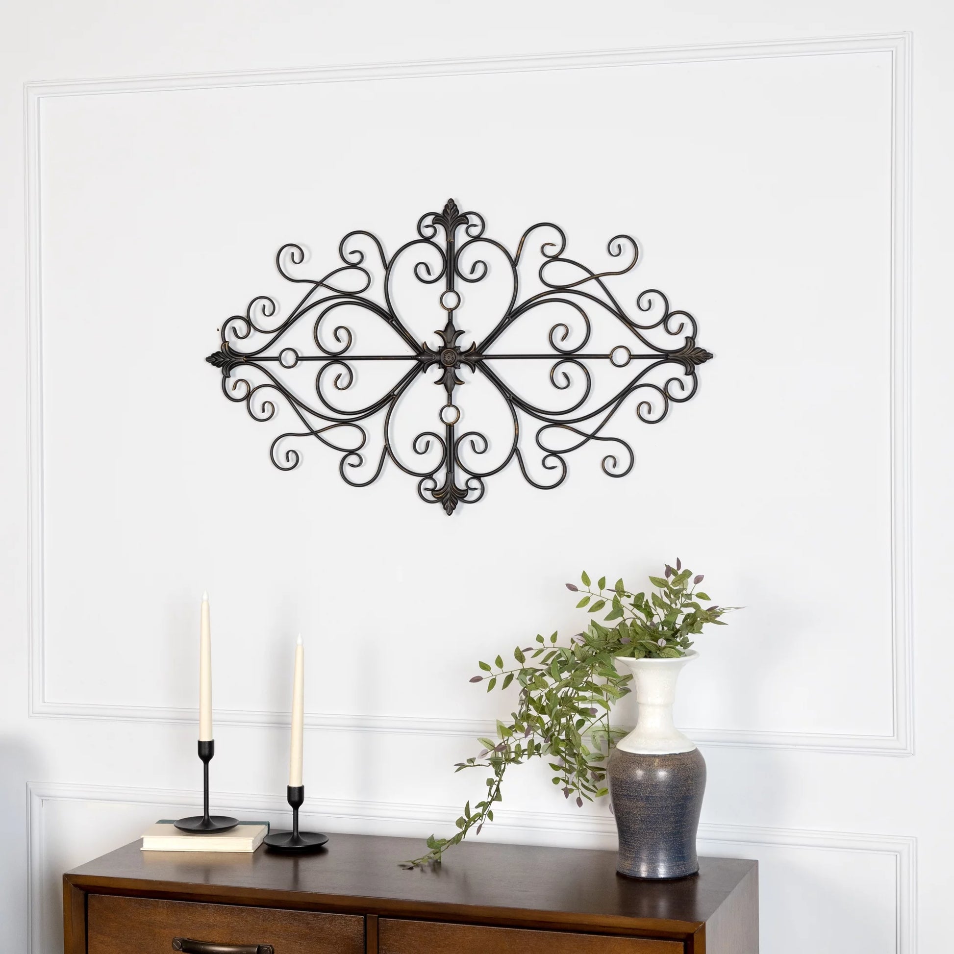 Traditional Scroll Wall Decor in Black