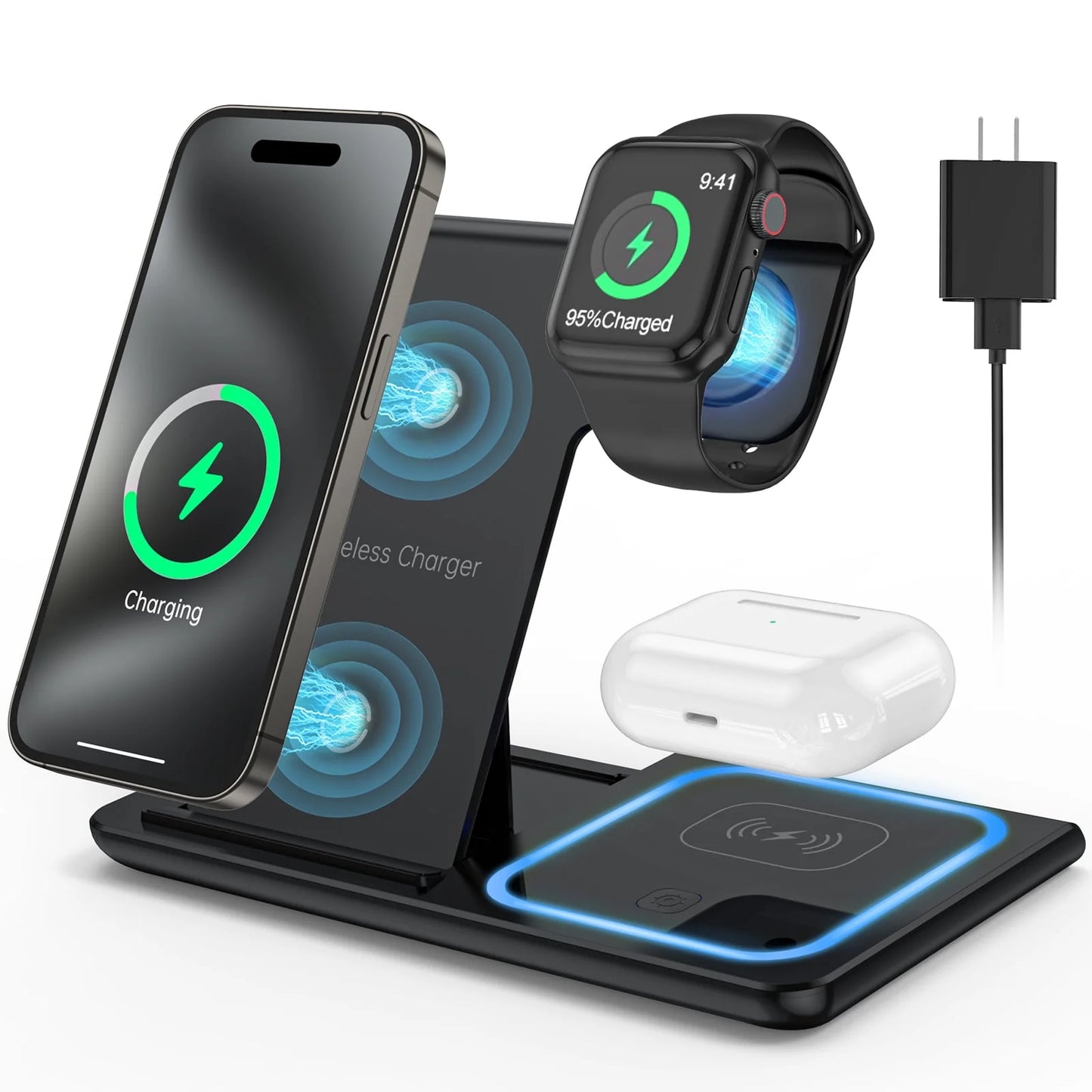 Wireless Charging Stand  (With QC3.0 Adapter)