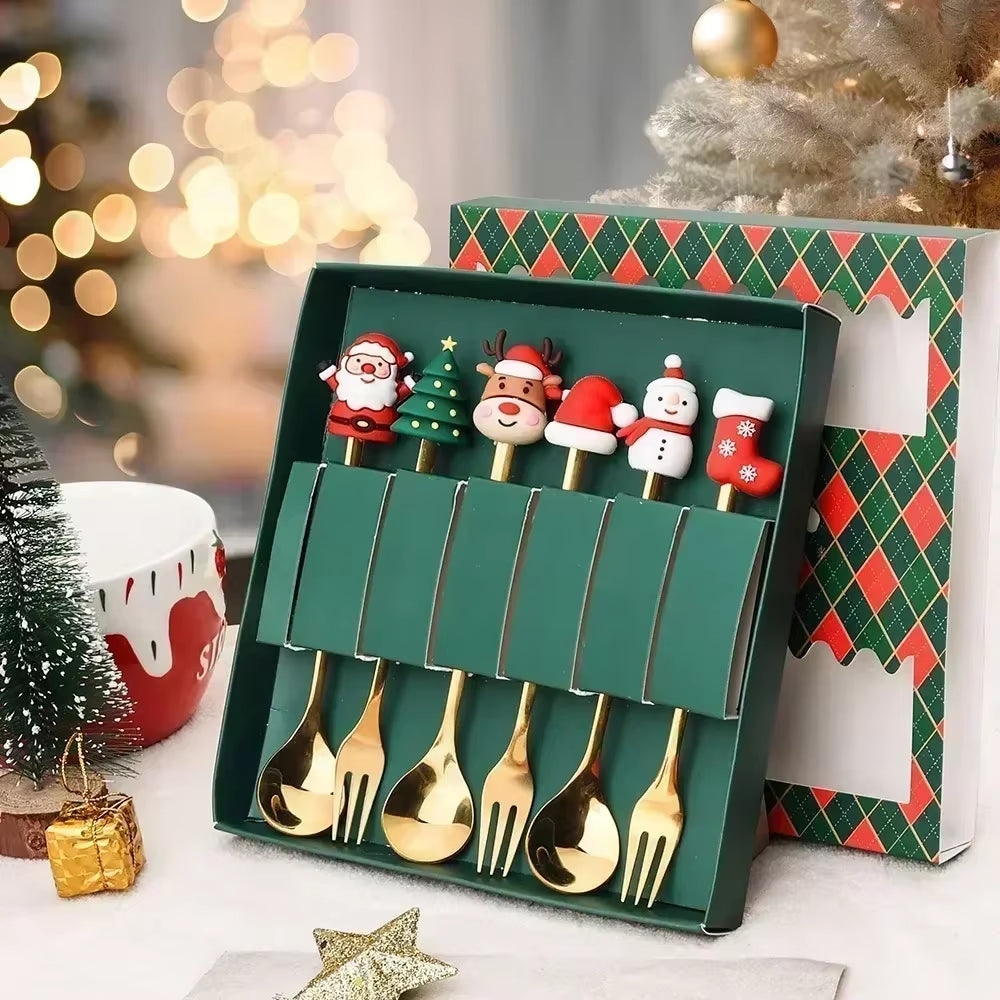 Christmas Table Decor Stainless silverware 