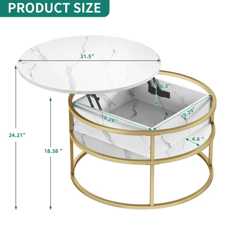 Round Lift Top Coffee Table