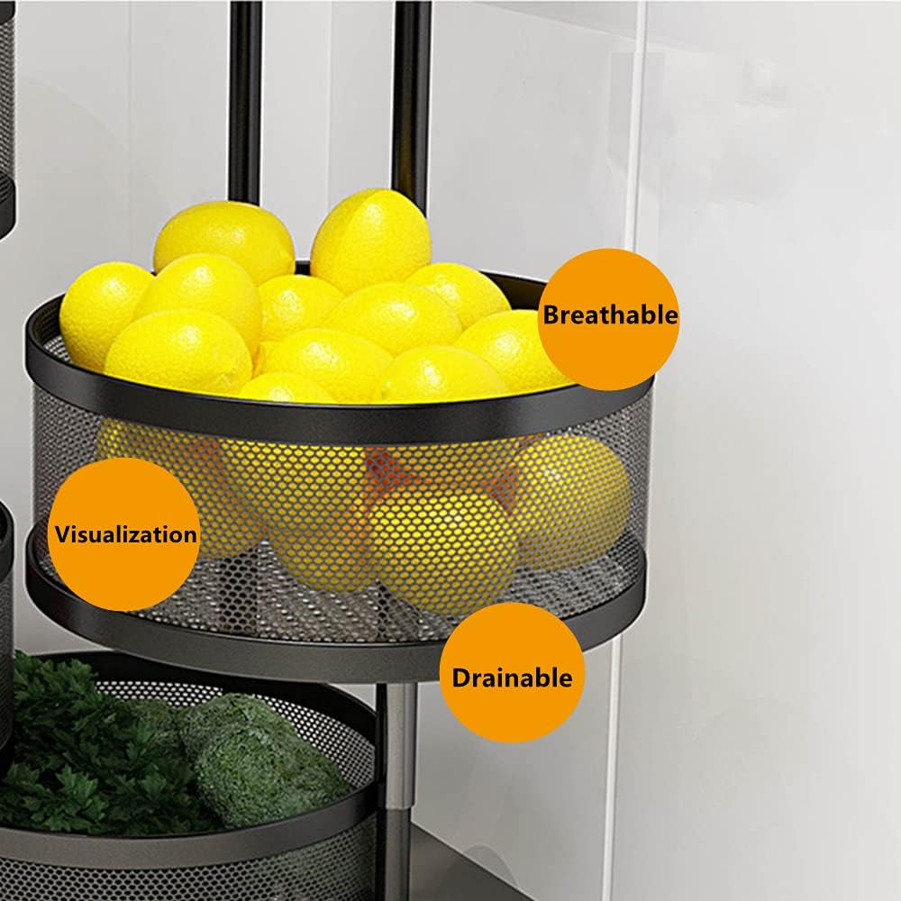 4-Tier Fruit Basket for Kitchen Storage