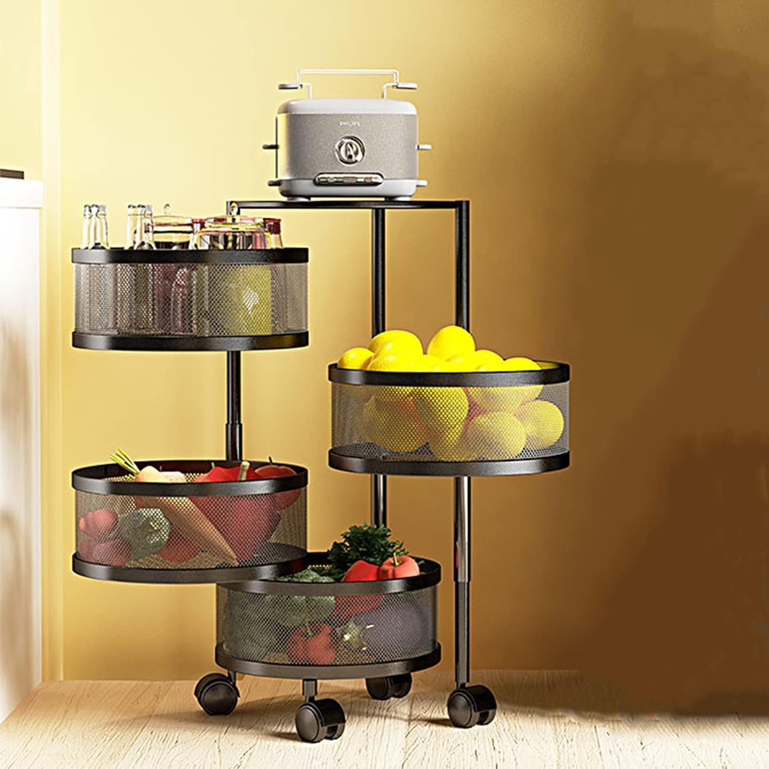 4-Tier Fruit Basket for Kitchen Storage