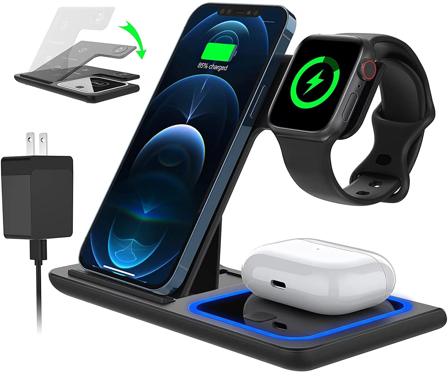 Wireless Charging Stand  (With QC3.0 Adapter)