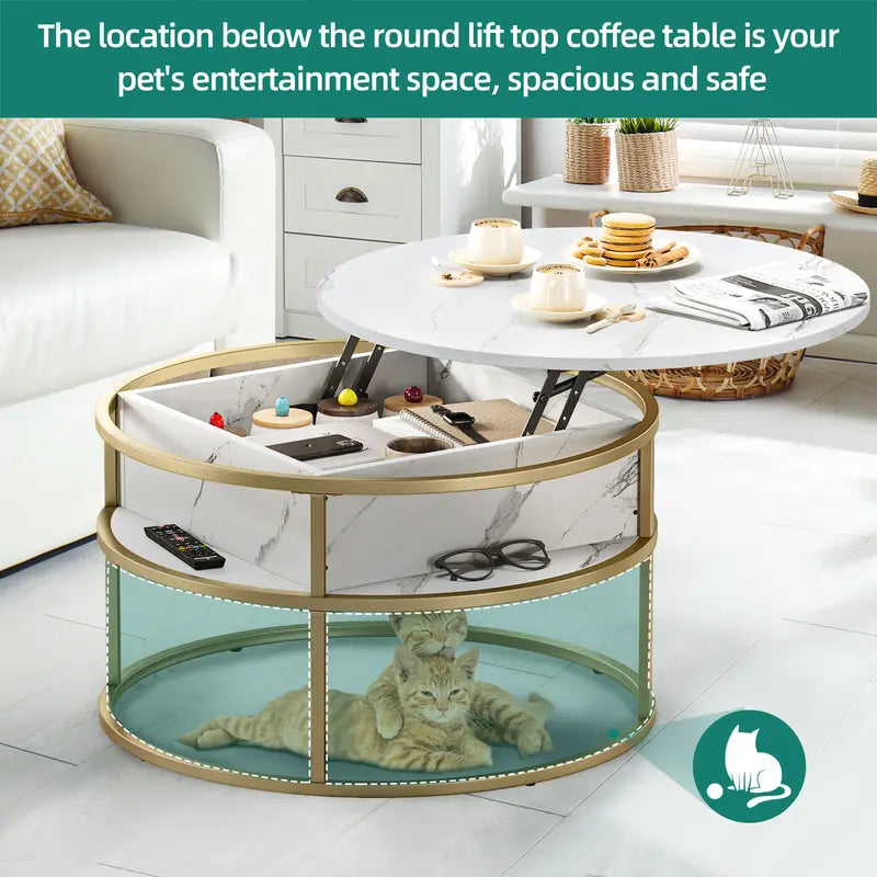 Round Lift Top Coffee Table